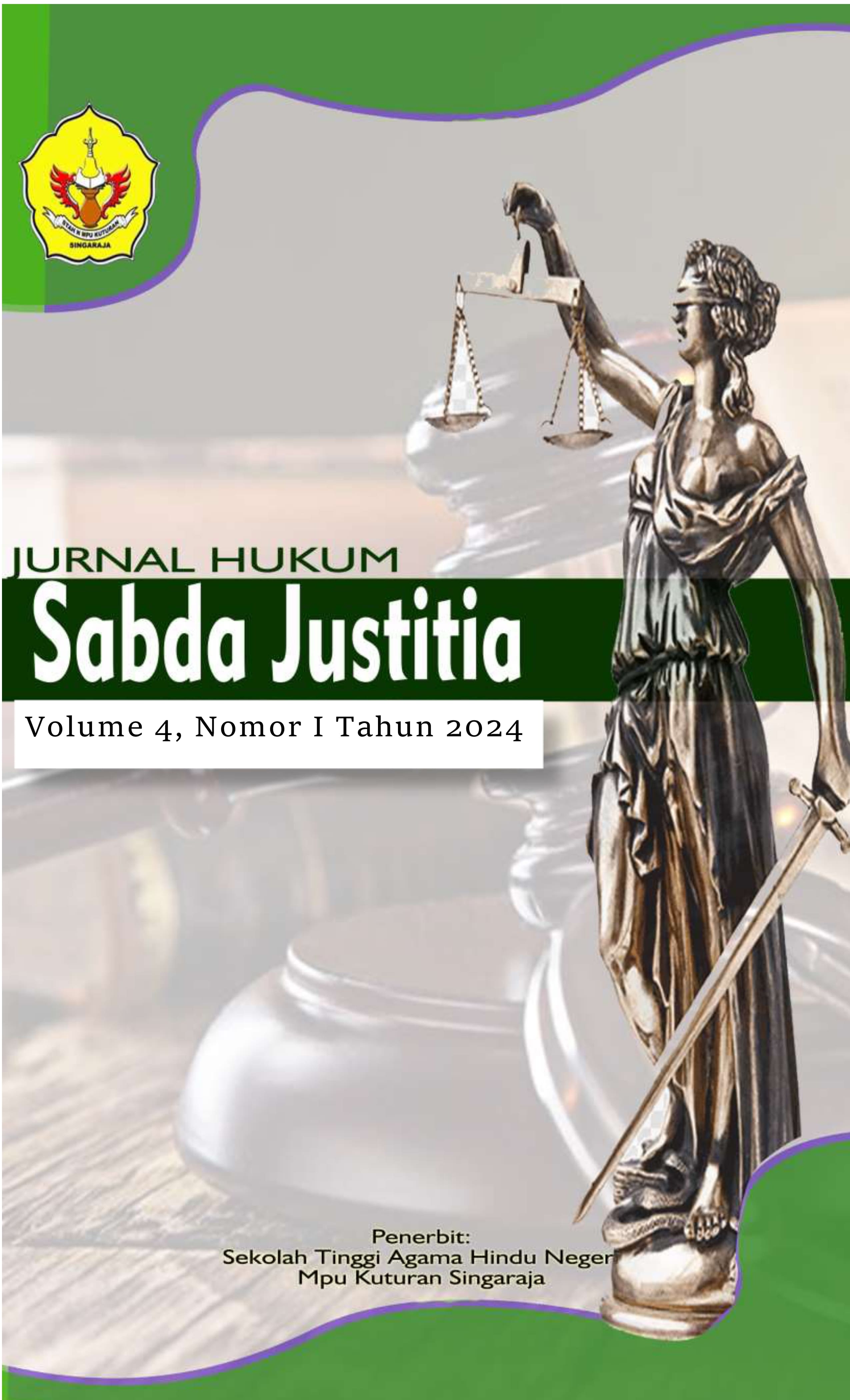					View Vol. 4 No. I (2024): Sabda Justitia
				
